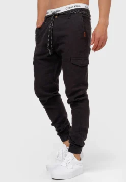 Indicode Jeans BOOTH - Cargohose - Black