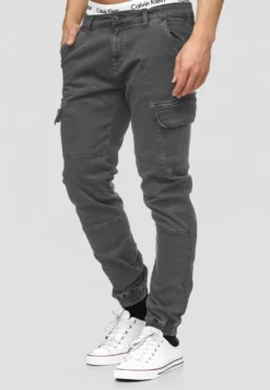 Indicode Jeans AUGUST - Cargohose - Raven